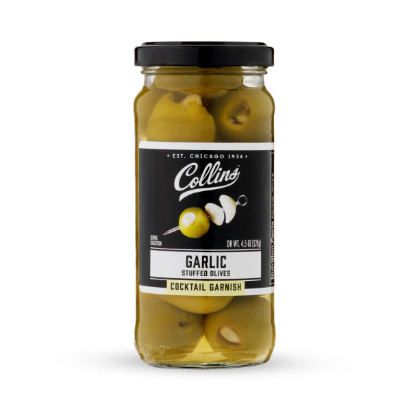 COLLINS GARLIC STUFFED OLIVES 4.5OZ @ St. Albert [1057622]