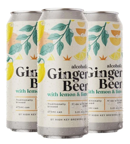 HIGH KEY GINGER BEER WITH LEMON & LIME 473ML 4PK CAN @ Windermere [1058734]