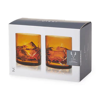 VISKI ADMIRAL ROCKS GLASSES AMBER 2PK @ Sage Hill [1061247]